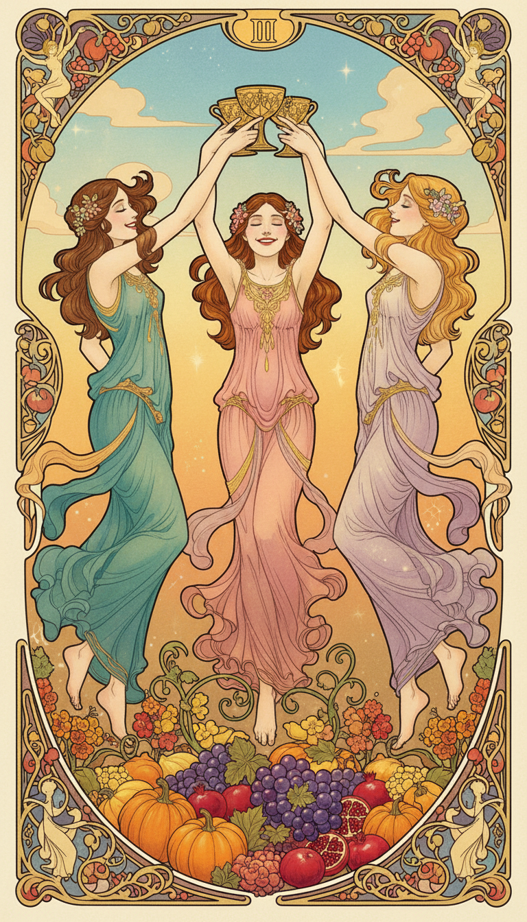 Three of Cups tarot card